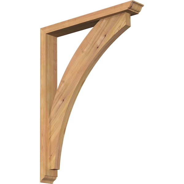 Ekena Millwork Thorton Traditional Smooth Bracket w/ Offset Brace, Western Red Cedar, 3 1/2"W x 24"D x 32"H BKT0402X24X32THR01SWR - main